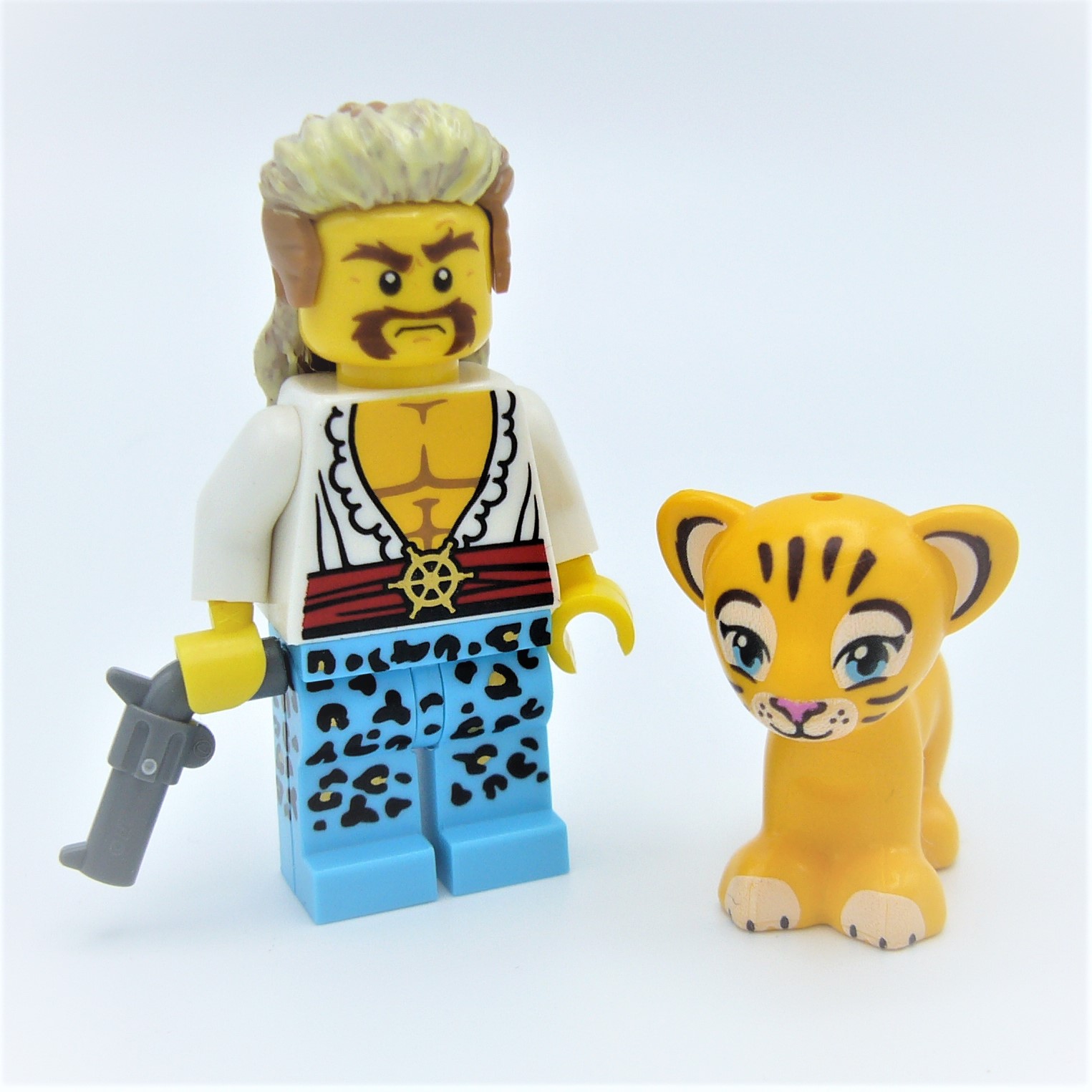White Tiger Printed On LEGO Parts Custom Designed Minifigure 